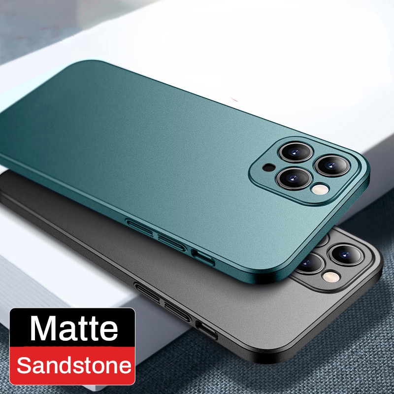 Luxury Matte Shockproof Hard PC Case For iPhone 14 pro 13 12 11 Pro MAX 14Plus Simple Ultra Thin Back Cover Capa