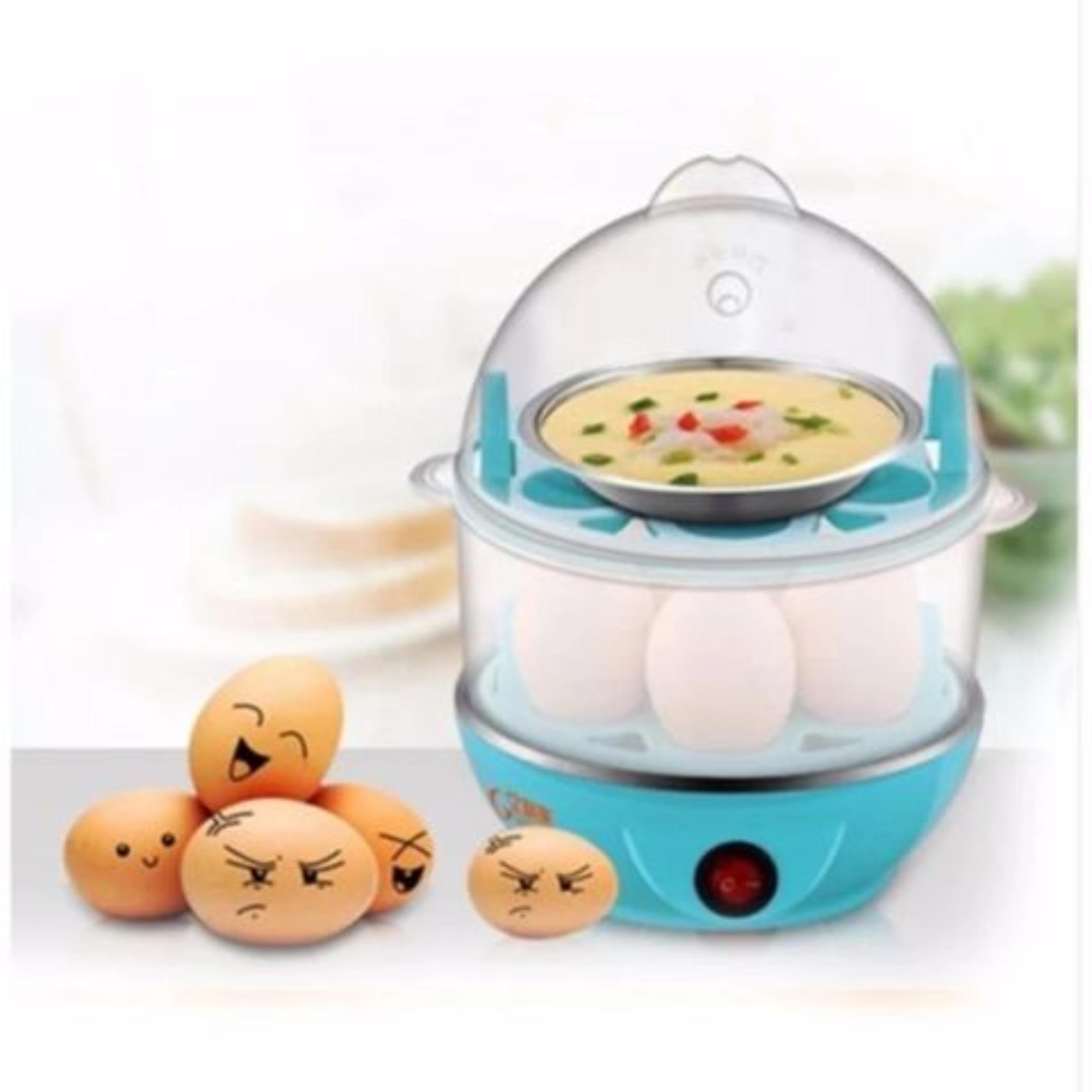 (KYF SHOP) Egg cooker เครื่องต้มไข่ เครื่องนึ่งไข่ เครื่องต้มไข่ไฟฟ้า นึ่งขนมปัง นึ่งไก่ นึ่งผัก และประกอบอาหารอื่นๆ สี ฟ้า สี ฟ้า