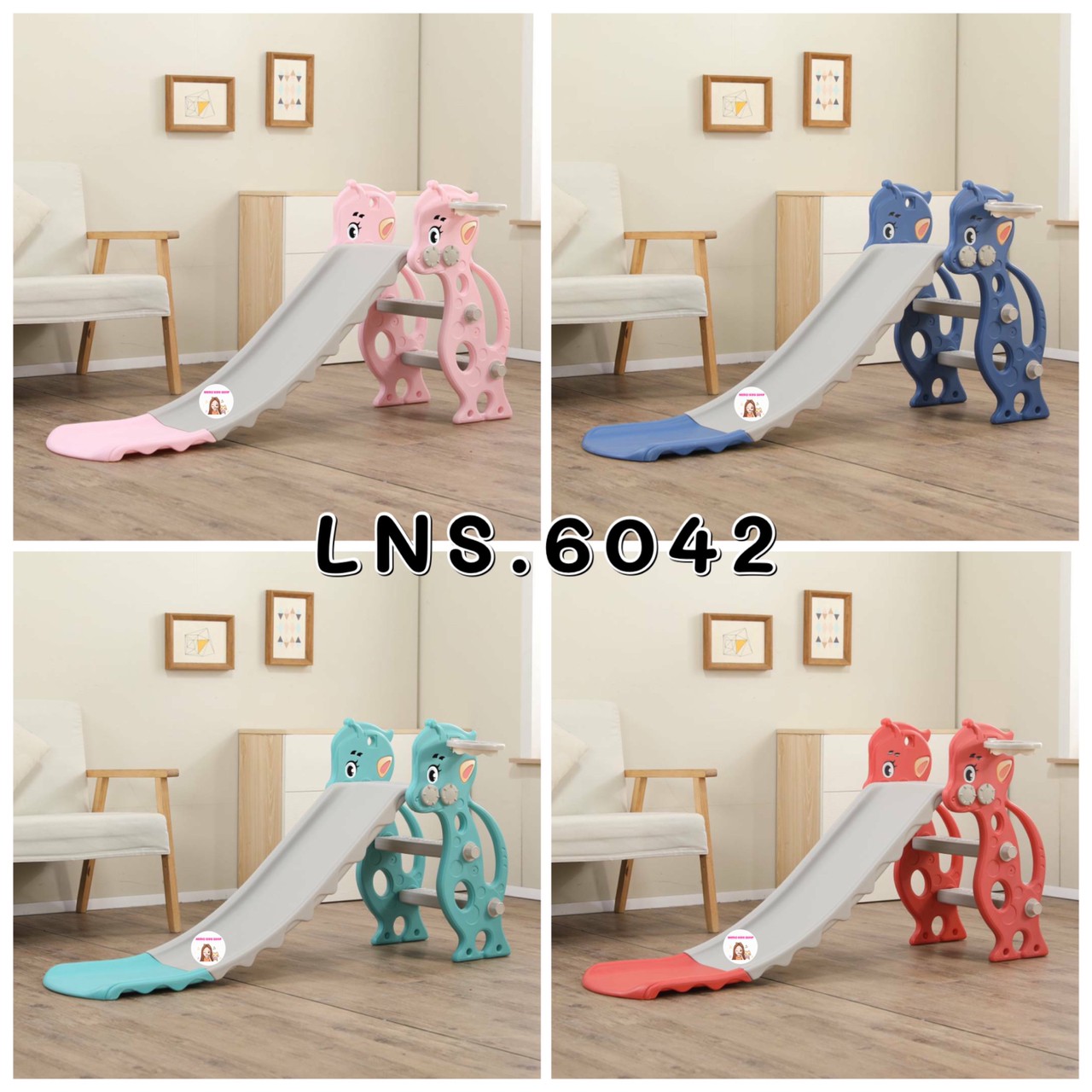 🌈มีแป้นบาส+ลูกบาส🌈 สไลเดอร์  กระดานลื่น พับได้ สไลเดอร์เด็ก slider LNS.6042