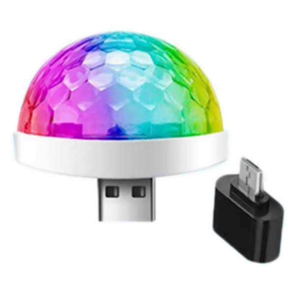 3W USB LED Disco Light 5V Bulb Magic Color Projector Auto Rotating Stage Light