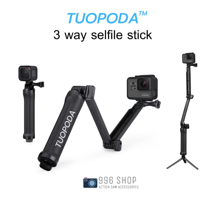 3way selfile stick ไม้3ทาง สำหรับ Gopro/Osmo Action/SJcam/Xiaomi  พร้อมส่ง