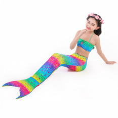 Đồ Bơi Nàng Tiên Cá Đồ Bơi Suối Nước Nóng Đuôi Cá Cho Trẻ Em Bộ Bikini Ba Mảnh Cho Bé Gái, 2021, Mới