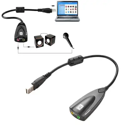 USB การ์ดเสียงแบบยูเอสบี USB 2.0 3D Virtual External 7.1 Channel Audio Sound Card Adapter