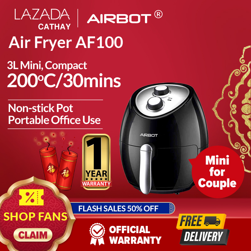 Airbot AF100 3L Air Fryers,Oil-Free Fryer,Non-stick Fryer,Compact Size for 3 People