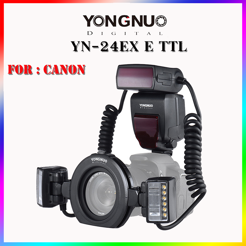 Yongnuo YN24EX E TTL TWIN Lite แฟลชมาโครแฟลช SPEEDLITE สำหรับกล้อง Canon DUAL 2pcs หัวแฟลช