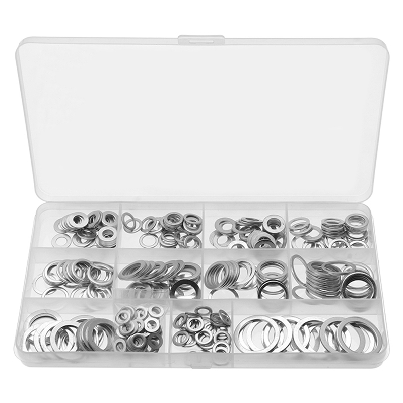 320 Pcs Boxed Sealing Washer, High Temperature Resistant Aluminum Washer Combination, Corrosion Resistant Flat Washer