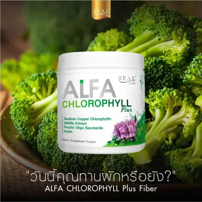 Real Elixir Alfa Chlorophyll Plus Fiber ( คลอโรฟิลล์ ) บรรจุ 100 กรัม