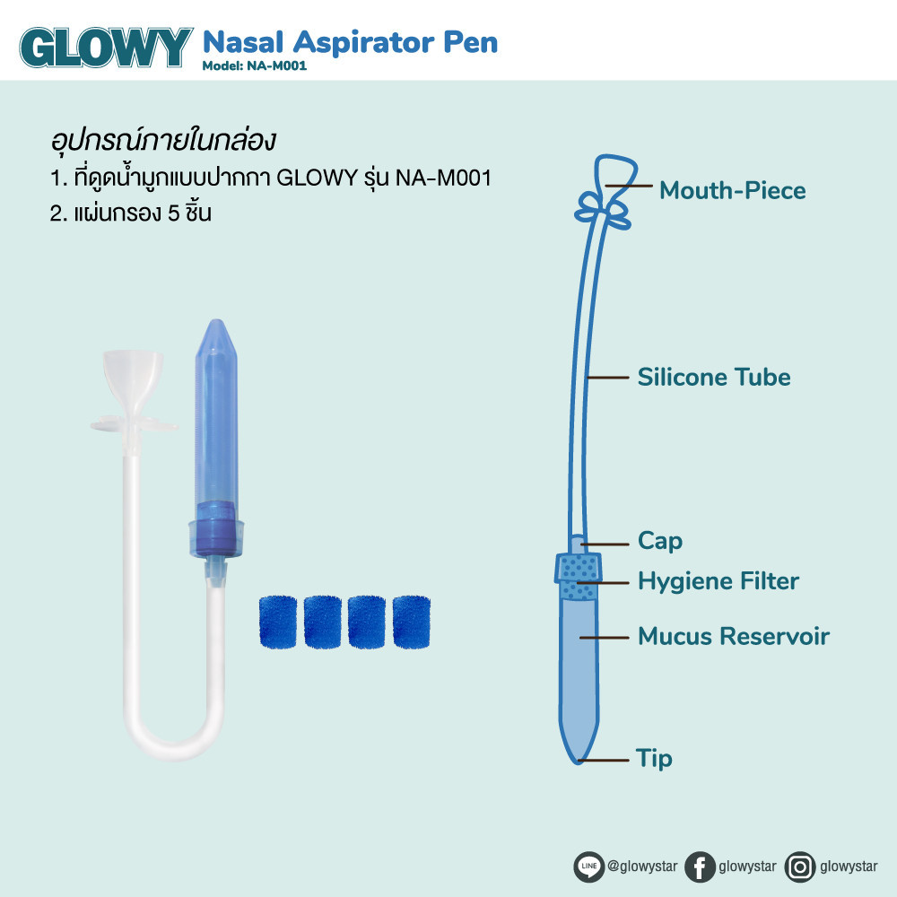 ที่ดูดน้ำมูกแบบปากกา GLOWY Nasal Aspirator Pen รุ่น NA-M001