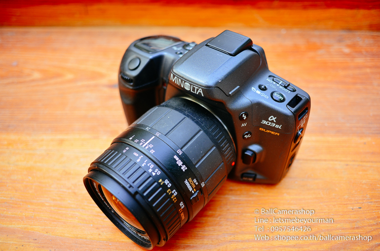 ขายกล้องฟิล์ม Minolta a303si Serial 93712436 พร้อมเลนส์ Sigma 28-80mm Macro