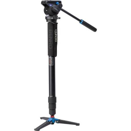 Benro โมโน A38TDS2 Aluminum Monopod 3-Leg Locking Base  S2 Video Head (Black)