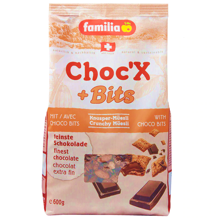 Familia CHOC'X BITS Crunch Cereal 600g. แฟมิเลีย ช็อค เอ็กซ บิทส์ ซีเรียล ครันซ์ รสช็อคโกแลต 600g.