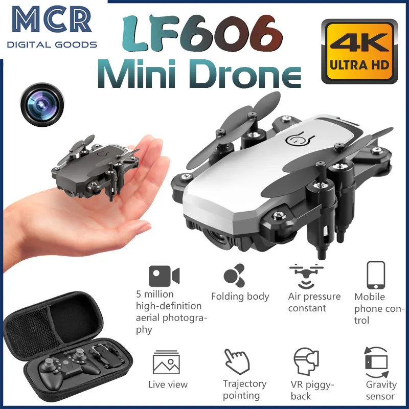 ภาพสินค้าMCR RTF LF606 Mini RC Drones พร้อม 4K HD Wifi กล้อง FPV แบบพับเก็บได้ RC Drones รีโมทคอนโทรล RC Quadcopters จากร้าน MCR  Digital Goods บน Lazada ภาพที่ 1