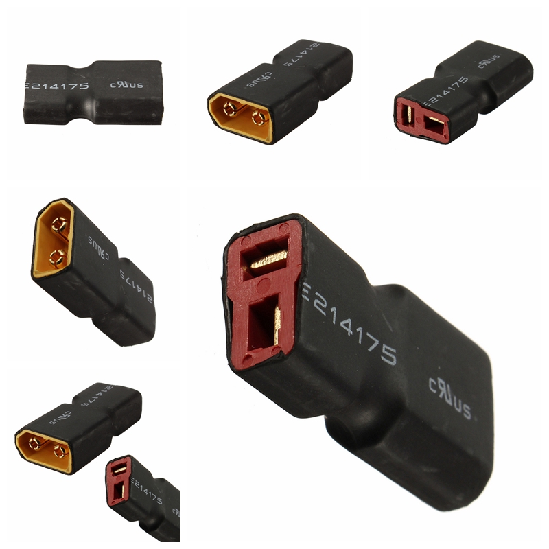 RC T Connector Adapters - 2-Pack Male And Female T Plug Adapters For RC Cars And Speed Controllers