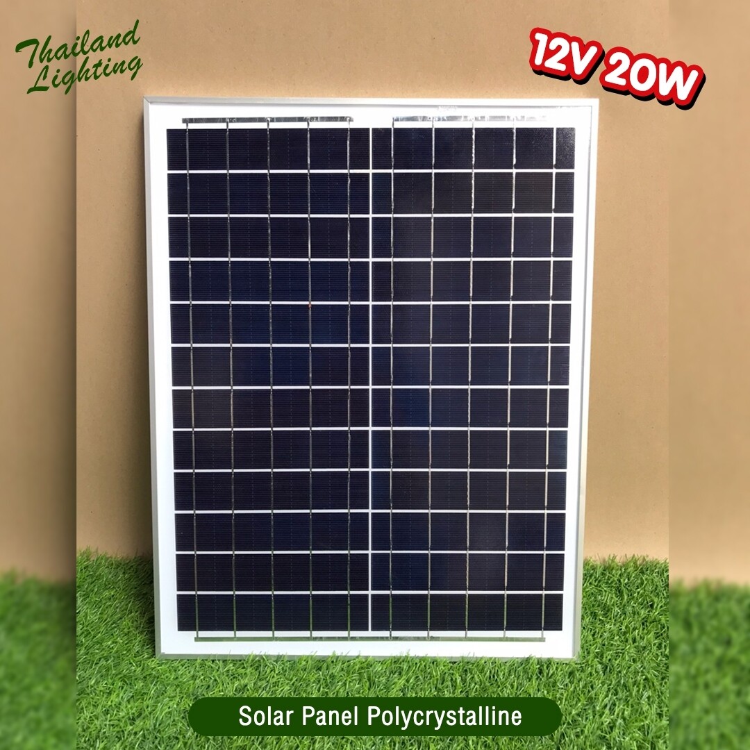 [ ถูกสุดๆ ] แผงโซล่าเซลล์พร้อมสายคีบแบตยาว 4 เมตร 12V/18V 20W 30W 50W Polycrystalline Thailand Lighting Solar Cell Solar Light โซล่าเซลล์ Solar Panel