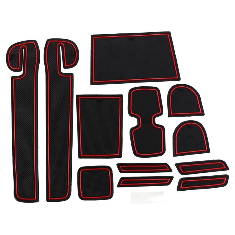 For suzuki swift 2018 12pcs anti-slip non-slip rubber decorative cup holder sticker gate slot pad door groove mat