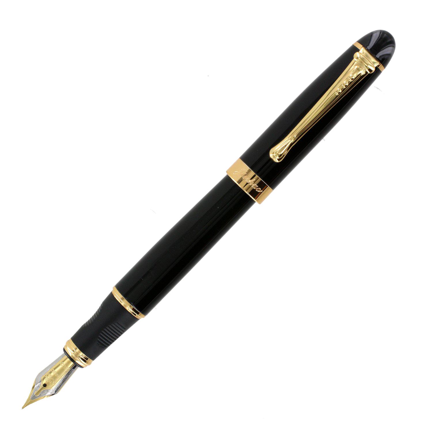 Jinhao Fountain Pen 450 black with gold broad nib