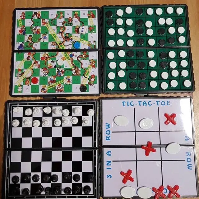 ครบเซต4แบบ เกมกระดาน หมากฮอส โอเทลโล่ โอเอ็กซ์ บันไดงู หมากรุก Othello Tictactoe
