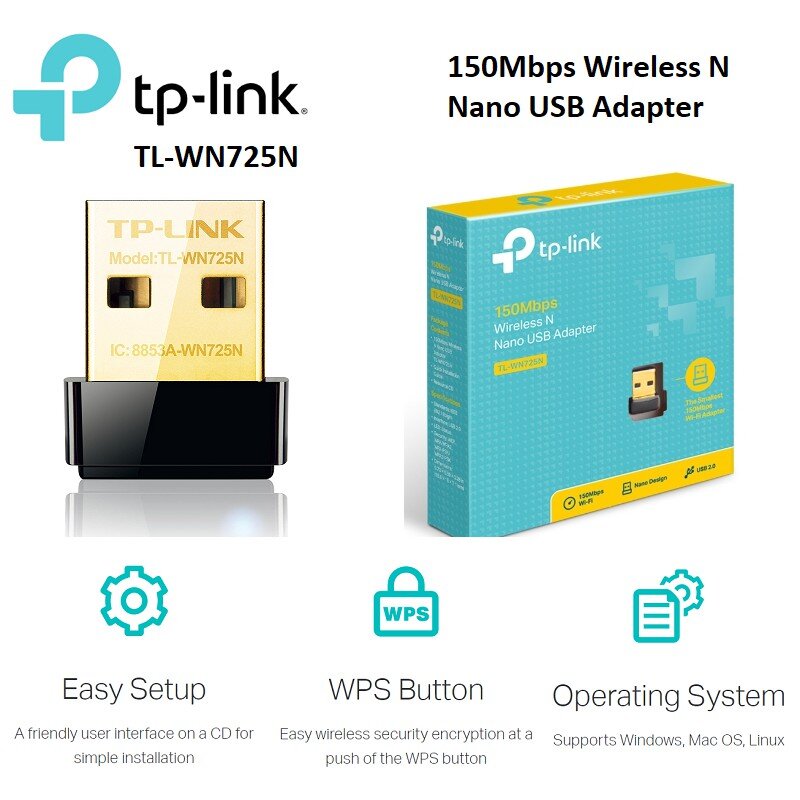 🔥FLASH SALE⚡️150Mbps TP-LINK Wireless N Nano USB Adapter TL-WN725N รับประกัน LT