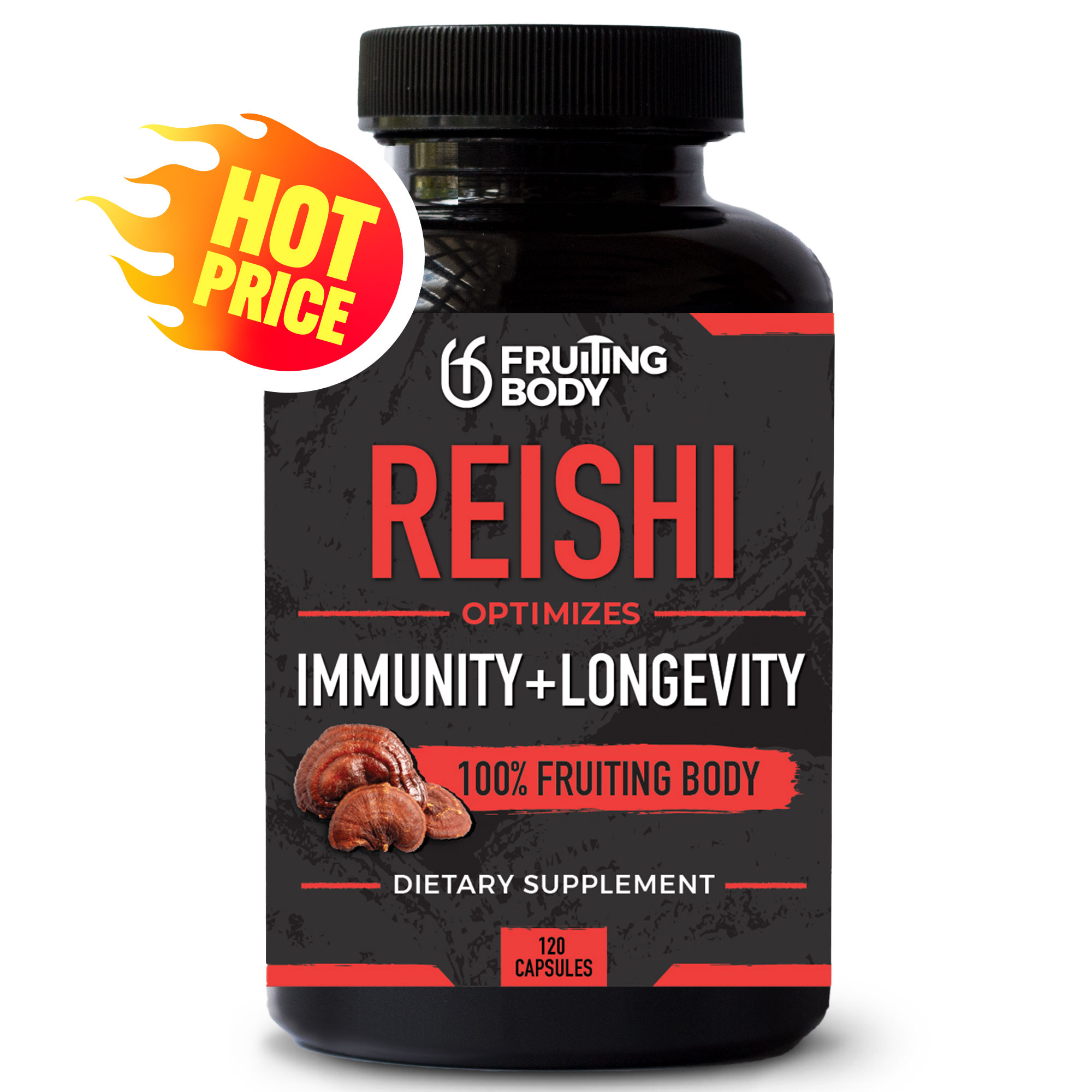 Reishi Mushroom Capsules 1 or 2 Month Supply (60 or 120 Capsules ...