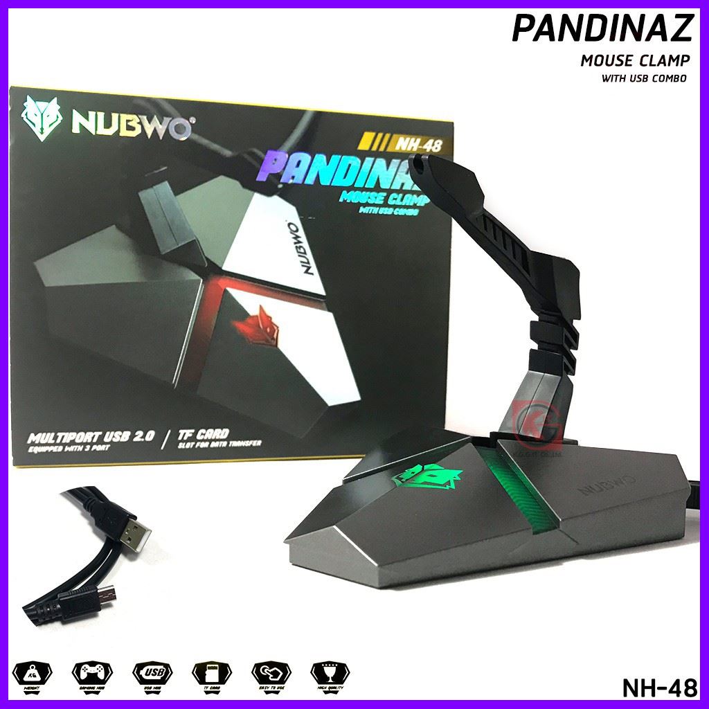 Bungee Mouse เม้าส์บันจี้+Hub Usb 3 Port Nubwo NH-48 PANDINAZ Mouse Clamp ด่วนของมีจำนวนจำกัด