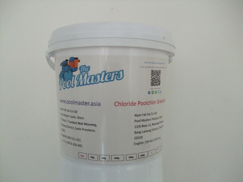 คลอรีนชนิดเม็ด 90 % ยี่ห้อ พลูคลอ 10 กก. / Poolchlor Chlorine Granules 10kg (TCCA 90)