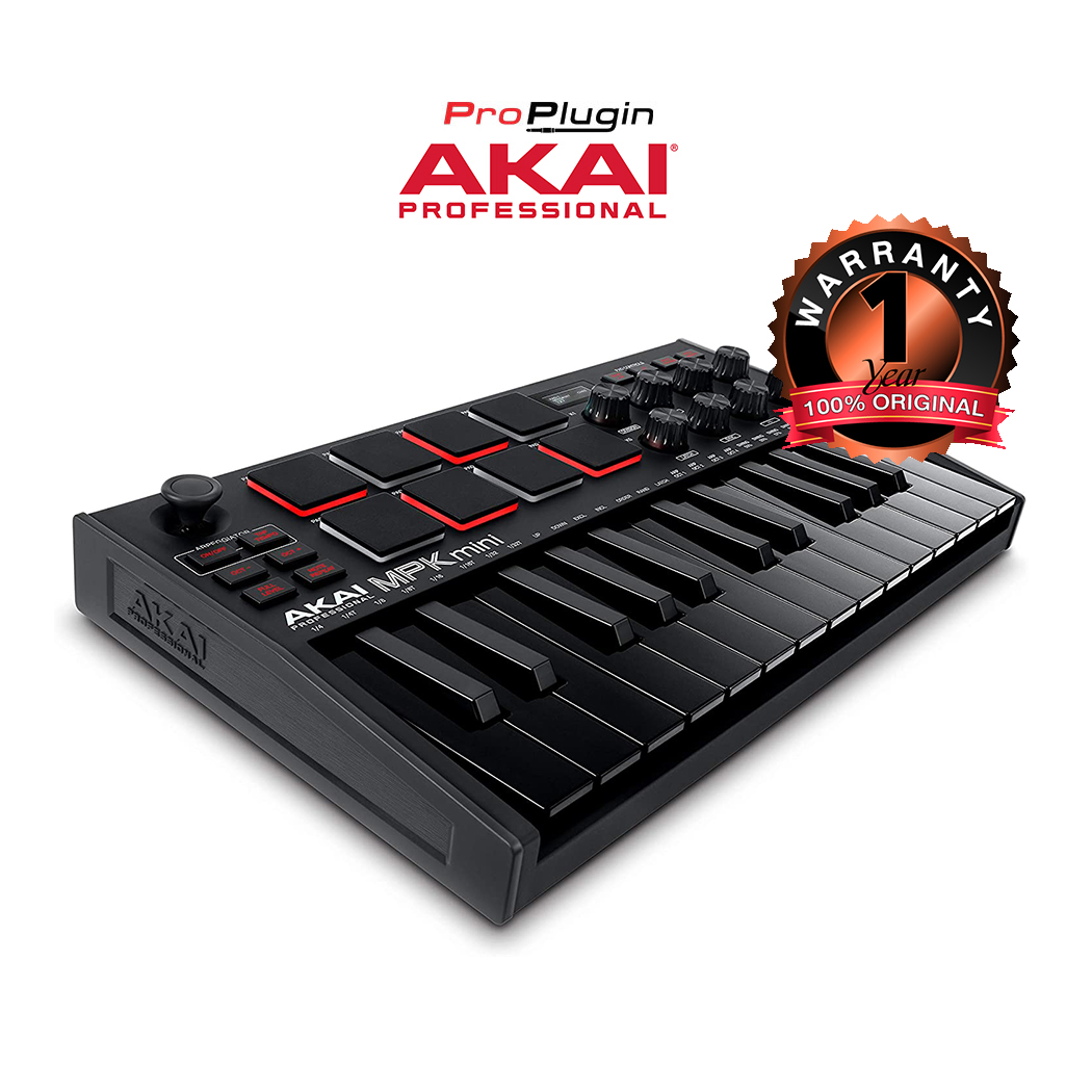 AKAI MPK Mini Mk3  มิดี้คอนโทรลเลอร์ รุ่นใหม่ล่าสุด 25 Key  MIDI Keyboard Controller รองรับ Mac , Windows (ProPlugin)