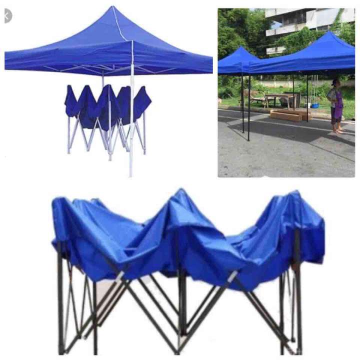 ลดกระหน่ำเต้นท์ขายของเต้นท์สนามสีน้ำเงิน3*3เมตร#ผ้าใบหนา600D