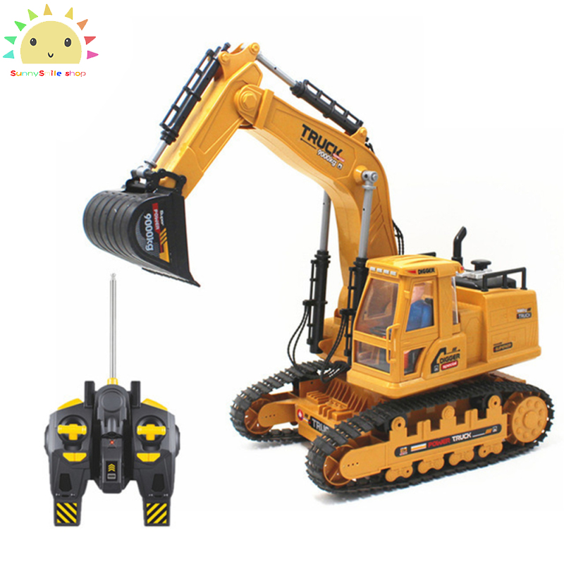 8CH Simulation RC Excavator Toys with Music Lght Children RC Truck Models H1