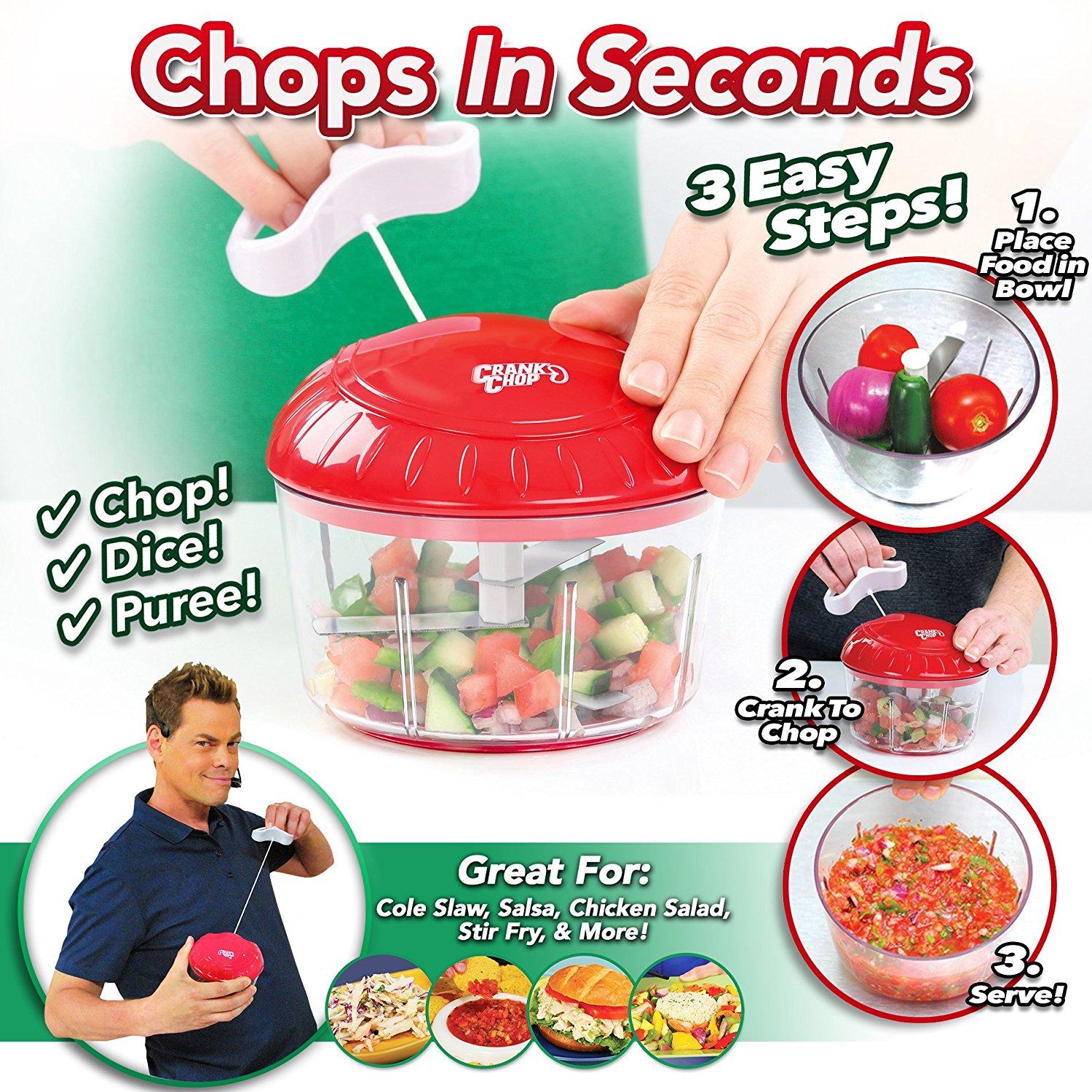 ็Happy Oliver เครื่องปั่น อาหาร เครื่องบด สับอาหาร อเนกประสงค์แบบดึง ยี่ห้อ Crank Chop