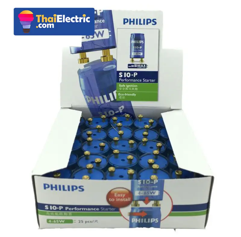 ภาพสินค้าPhilips starter สตาร์ทเตอร์ S10 ฟิลิปส์ 4-65W จากร้าน Thianthong Electric บน Lazada ภาพที่ 2