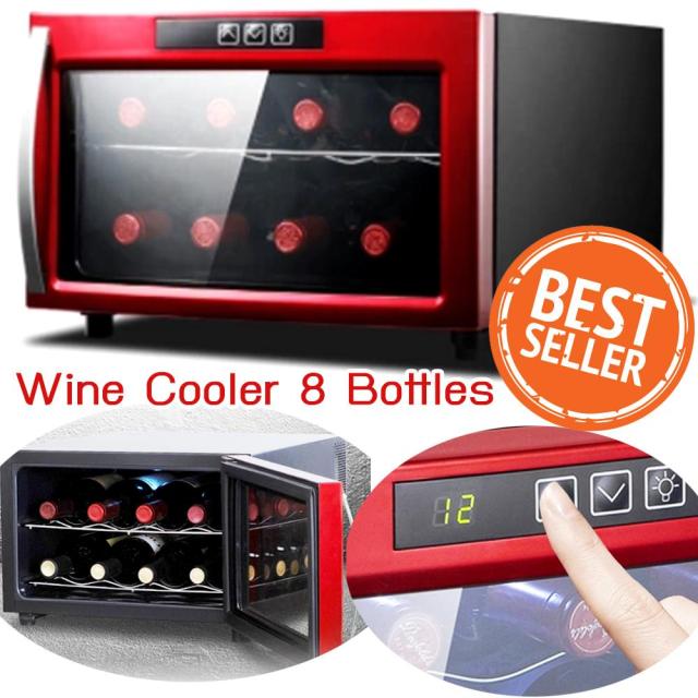 Foxin Wine Cooler ตู้แช่ไวน์ ขนาด 8 ขวด รุ่น JC23AJ Red/Black ซื้อที่ไหนดี