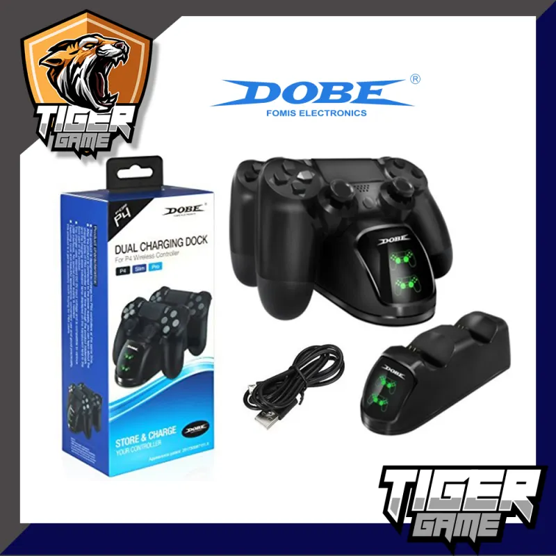 ภาพหน้าปกสินค้าแท่นชาร์จจอย Ps4 ของ DOBE แบบมีไฟ (Ps.4 Dual Charging Dock by DOBE) (ที่ชาร์จจอย Ps4 ของ DOBE)(TP4-889) จากร้าน Tiger Games บน Lazada