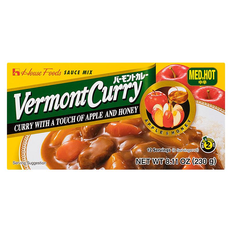 Vermont Curry เครื่องแกงกะหรี่ ชนิด เผ็ดกลาง สำหรับ 12 ที่ ขนาด 230 กรัม จำนวน 1 กล่อง