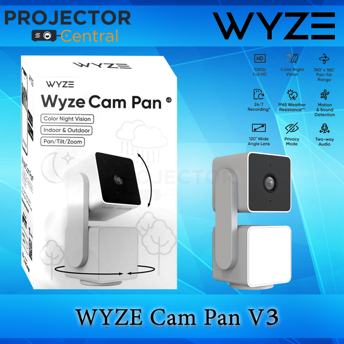 WYZE Cam Pan v3 Indoor/Outdoor IP65-Rated 1080p Pan/Tilt/Zoom Wi