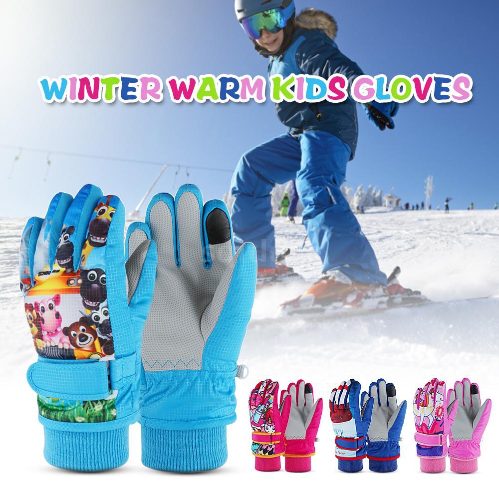 Sqitlove Kids Winter Warm Gloves Children Windproof Snow Gloves Boys