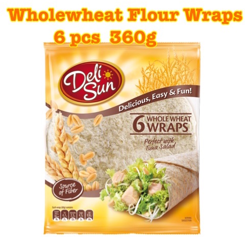 [พร้อมส่ง]Delisun Soft Wholewheat Flour Wraps,6 pcs  360g