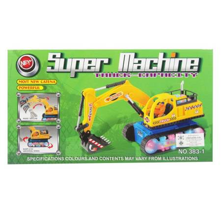 BKL TOY ของเล่น รถแมคโค วิ่ง ชน-ถอย มีเสียง มีไฟ 383-1