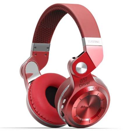 Bluedio หูฟัง Bluetooth 4.1 HiFi Super Bass Stereo Headphone รุ่น T2 แถมกระเป๋าราคา(Red)