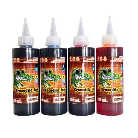 Brother Crocodite ink หมึกเติมTank สำหรับเครื่อง Brother ทุกรุ่น ขนาด 100mlx4 (Black,Cyan,Maganta,Yellow) Brother Crocodite ink หมึกเติมTank สำหรับเครื่อง Brother ทุกรุ่น ขนาด 100mlx4 (Black,Cyan,Maganta,Yellow)