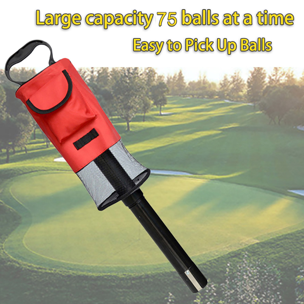 SLWIS แบบพกพา-หลักสูตรอุปกรณ์เสริมที่ใส่ของมีซิป Pick Up Ball 75-80ลูกกอล์ฟ Picker สะดวก Golf Ball Retriever กอล์ฟถุงตาข่าย