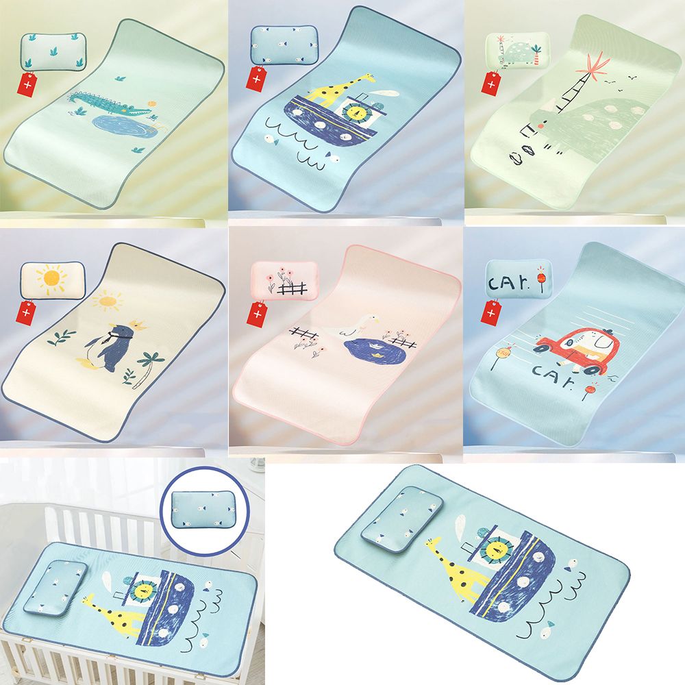 R16C7 Soft-Cushion Breathable Newborn Bedding Set Mattress Ice Silk Baby Cool Mat Sleeping Crib Pad
