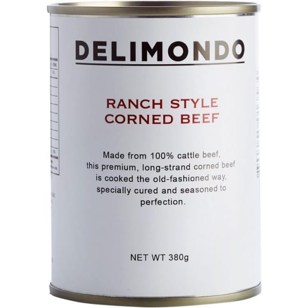 ถูกสุด!!เนื้อวัวกระป๋อง DELIMONDO RANCH STYLE corned beef 380g.