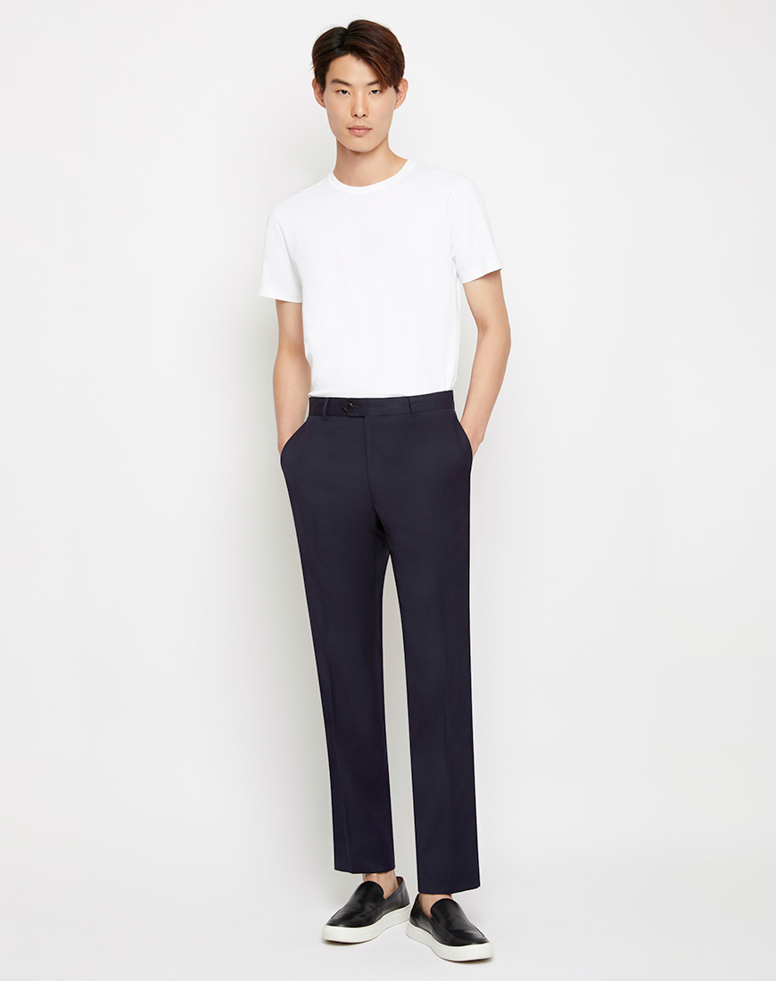 DAPPER กางเกงทำงาน รุ่น Essential Stretch ทรง Regular-Fit สีกรมท่า ...