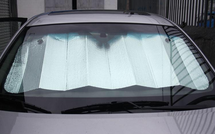 แผ่นกันแดดในรถ แผ่นกันแดดรถ 130cmx60cm ที่บังแดดรถยนต์ แบบฟรอยด์ ลดความร้อนได้+พับเก็บง่าย+ใช้ง่าย+ทนทาน ป้องกันแสงแดด