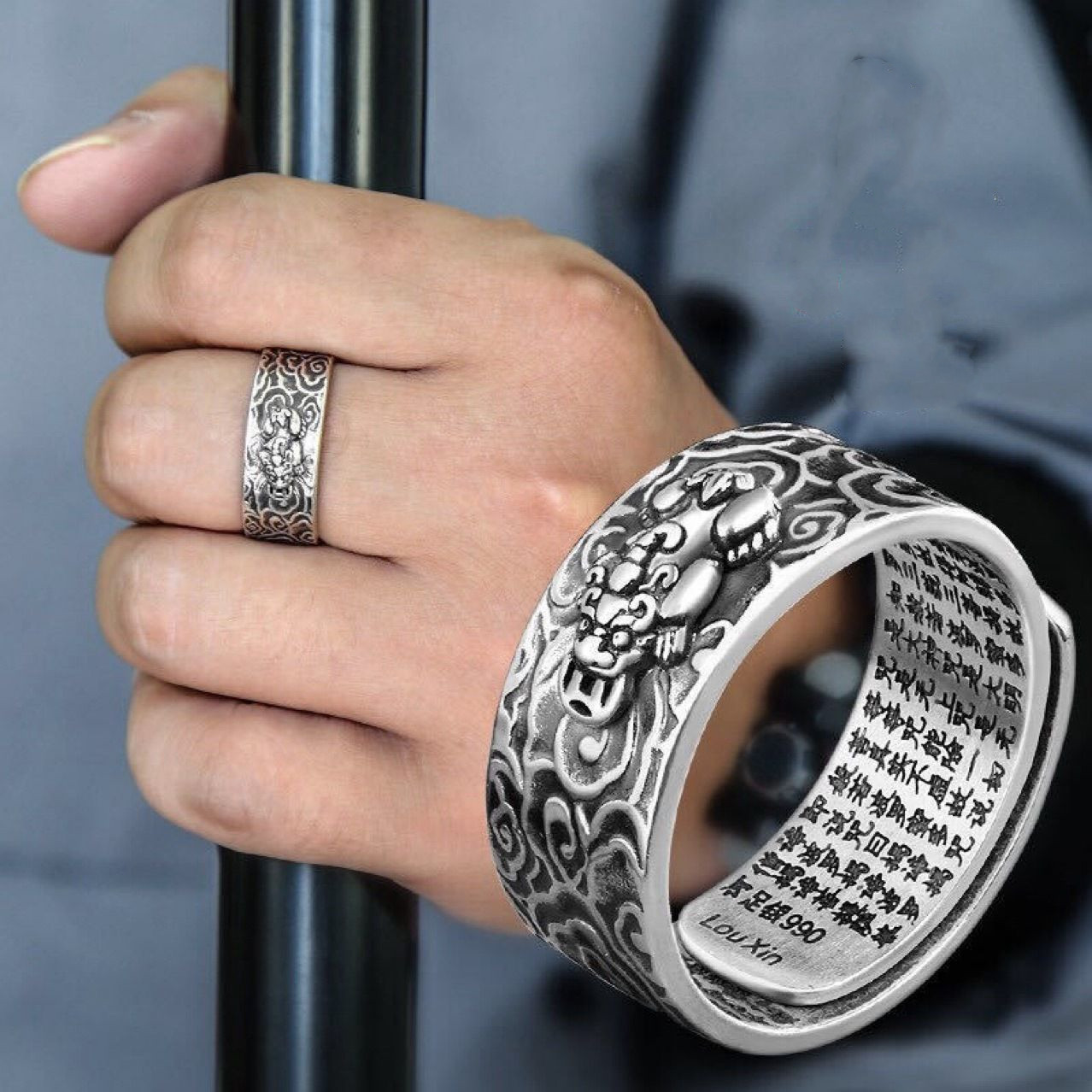 [Point of Thailand! ]Pixiu Rings, Men's Rings, Couple Rings, Cool Men's Rings, Cool Rings, Silver Rings, Pixiu Rings, Five-Row Talisman Rings, Five-Row Talisman Rings, Gold Rings, Buddha Rings, Auspicious Rings, Lucky Rings, Rings, Gold Rings, Rings with