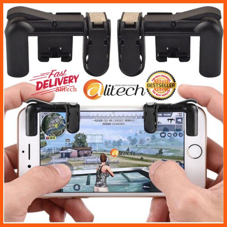 Best Quality Alitech Smartphone Mobile Gaming PUBG Trigger Fire Button Handle L1R1 Shooter Controller - V3 อุปกรณ์เสริมรถยนต์ car accessories อุปกรณ์สายชาร์จรถยนต์ car charger อุปกรณ์เชื่อมต่อ Connecting device USB cable HDMI cable