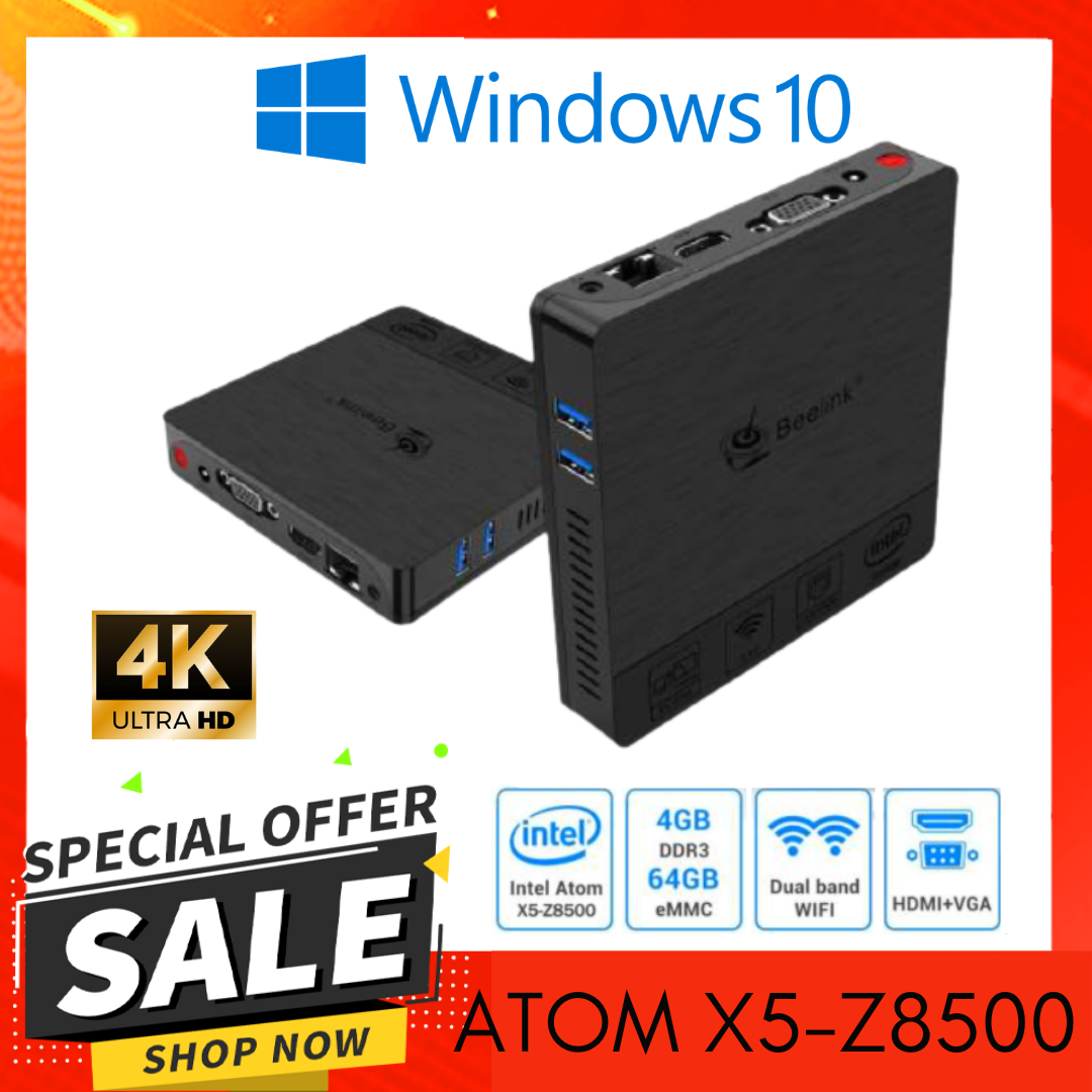 Beelink BT4 Mini PC Intel Atom Z8500 Windows 10 Mini Pc RAM4GB ROM64GB eMMC (Support 4K) Window10 pro แท้ รับประกัน 1ปี