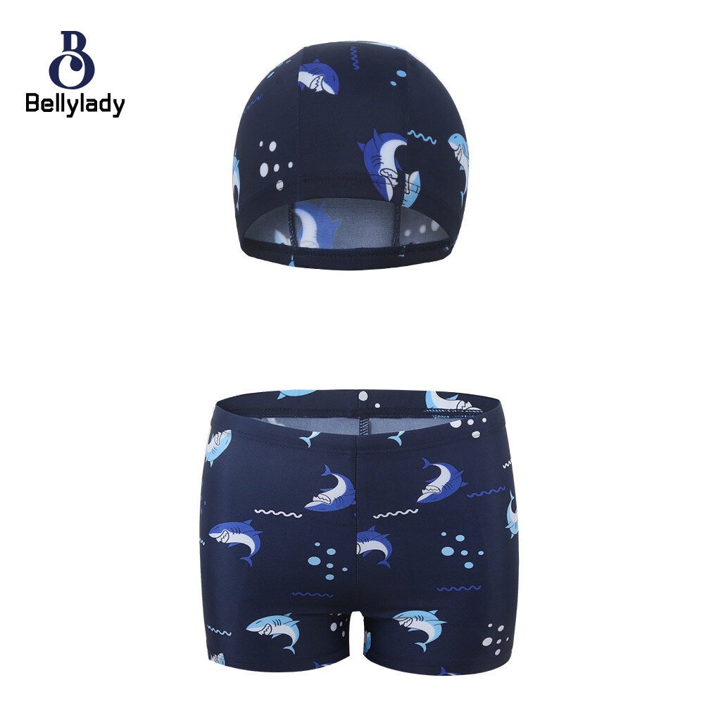Tianyou 2ชิ้น/เซ็ต Boy กางเกงว่ายน้ำ + หมวกพิมพ์การ์ตูนสัตว์เด็กชุดว่ายน้ำเด็กทารก