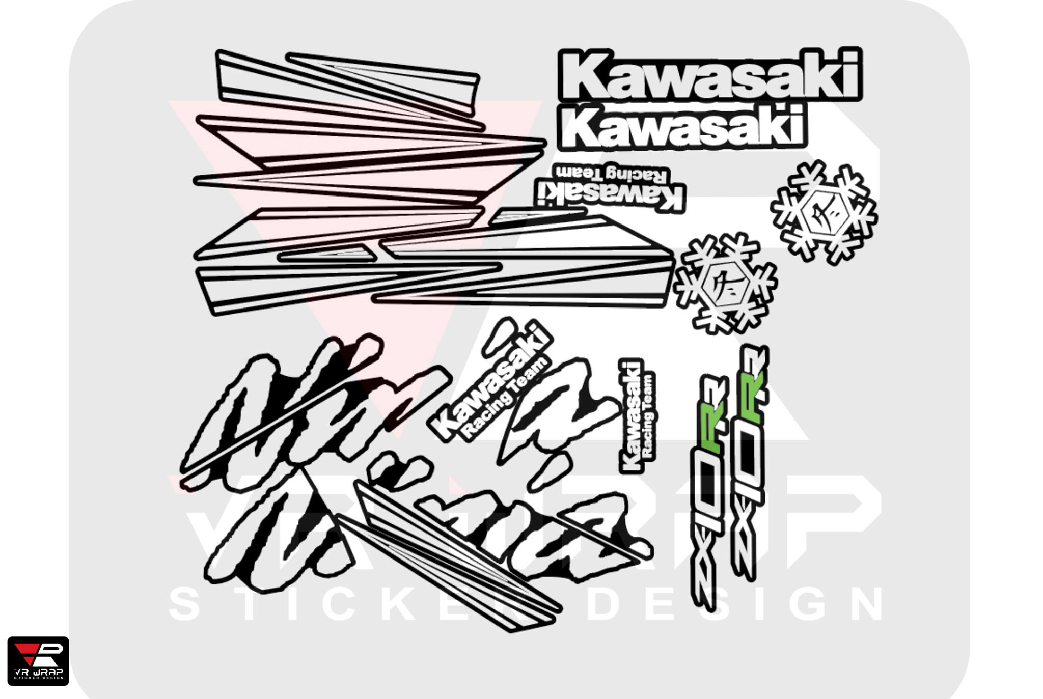VR Wrap สติ๊กเกอร์ Kawasaki  ZX10r ลาย wintertest (มีทุกสี)