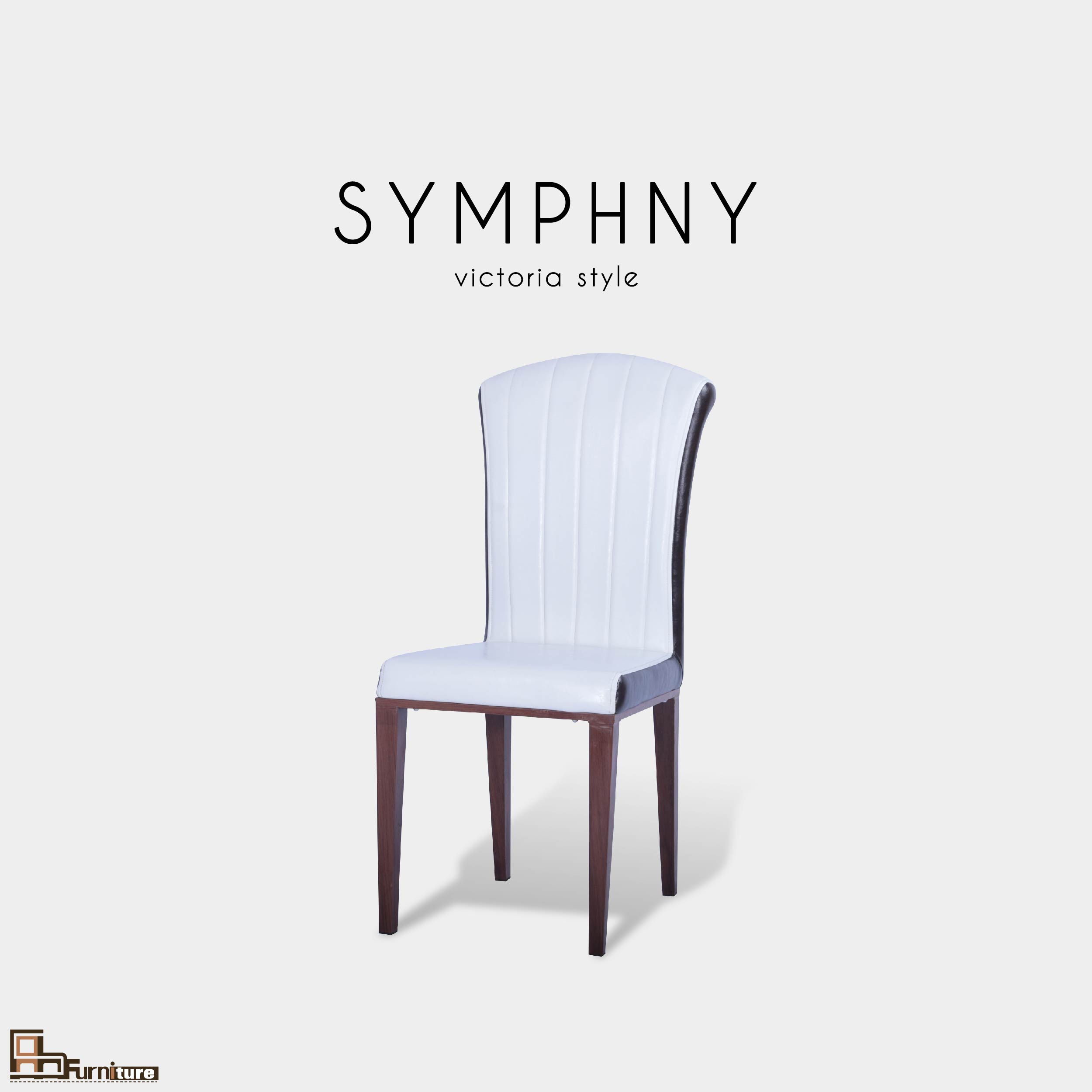 ASFURNITUREHOME / SYMPHONY (ซิมโฟนี่) เก้าอี้ทานอาหาร โครงขาไม้ เบาะหนัง